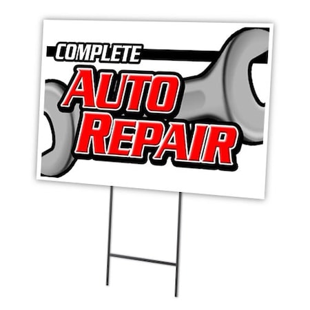 Complete Auto Repair Yard Sign & Stake Outdoor Plastic Coroplast Window